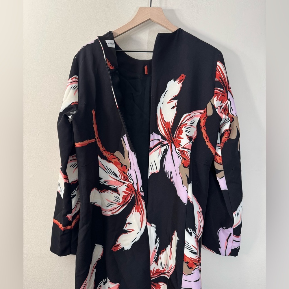 Marella Long Sleeve Floral Sheath Dress Size 12 Italian Designer Luxury - Picture 6 of 12